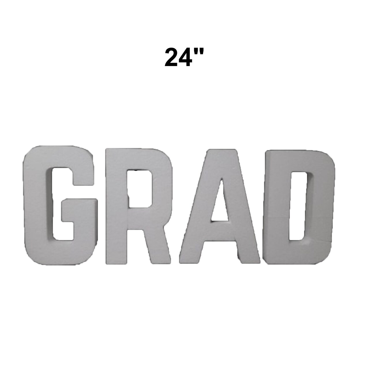 1 Count GRAD Painted Silver Foam Letters Large Party Decor Customizable Foam Letters 24"